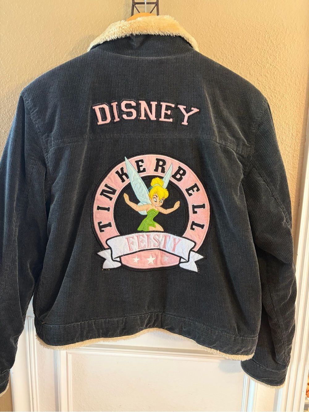 Vintage Disney Tinkerbell Fiesty Brown Sherpa Women’s Button Up Jacket L